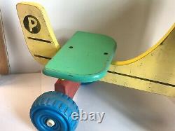 Vintage 60s Playskool Sit Ride-On Tyke AirPlane Desk Scooter Cessna