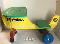 Vintage 60s Playskool Sit Ride-On Tyke AirPlane Desk Scooter Cessna