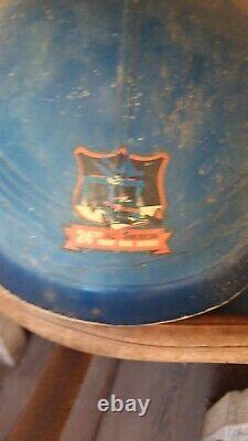 Vintage 60s soap box derby car and helmet