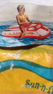 Vintage 70s Ideal Toy Fire patrol Pool Float Ride On Inflatable NOS