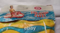 Vintage 70s Ideal Toy Fire patrol Pool Float Ride On Inflatable NOS