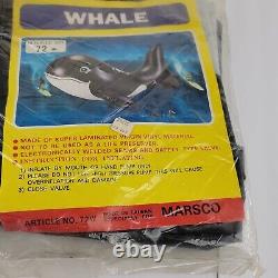 Vintage 80s Inflatable Whale 72 Ride On NOS MARSCO Super Laminated Virgin Vinyl