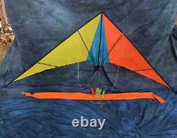 Vintage 8 Dual Line Delta Sport Stunt Kite With Line, Handles & Bag Mint