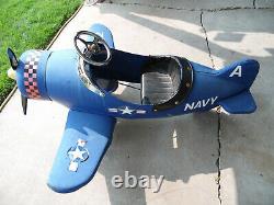 Vintage AFC A22 Navy Airplane Childs Pedal Car 3261