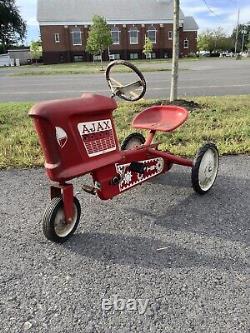 Vintage AJAX Metal Pedal Tractor Pedal Car Chain Driven, Hard To Find