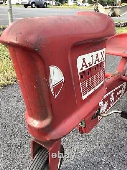 Vintage AJAX Metal Pedal Tractor Pedal Car Chain Driven, Hard To Find