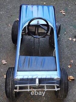 Vintage AMF Blue Scalloped PACER Pedal CarMetal Collectible Riding Hot Rod