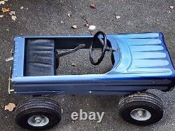 Vintage AMF Blue Scalloped PACER Pedal CarMetal Collectible Riding Hot Rod