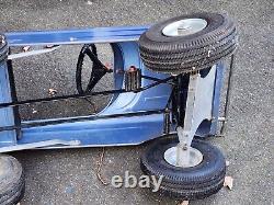 Vintage AMF Blue Scalloped PACER Pedal CarMetal Collectible Riding Hot Rod