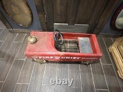 Vintage AMF FIRE CHIEF #503 FIRE TRUCK Pedal Car RED