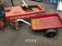 Vintage AMF Fire Chief 503 33 AMF Pedal Car Fire Engine & Trac Mate Wagon