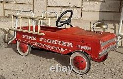 Vintage AMF Fire Fighter Engine No 505 Pedal Car Fire Truck with Ladders