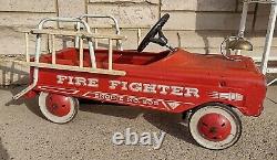 Vintage AMF Fire Fighter Engine No 505 Pedal Car Fire Truck with Ladders