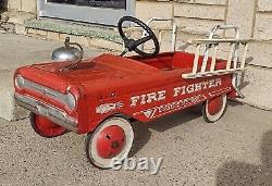 Vintage AMF Fire Fighter Engine No 505 Pedal Car Fire Truck with Ladders