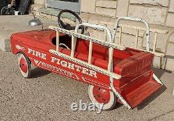 Vintage AMF Fire Fighter Engine No 505 Pedal Car Fire Truck with Ladders