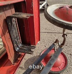 Vintage AMF Fire Fighter Engine No 505 Pedal Car Fire Truck with Ladders