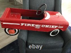 Vintage AMF Firetruck Fire Chief's Car Pedal Car #503, Restored Painted, Used