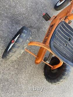Vintage AMF Orange Metal Chain Drive Pedal Tractor