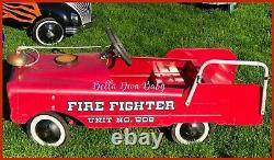 Vintage AMF Pedal Car 1960s Fire Fighter Unit No. 508 FIRE TRUCK Collectors