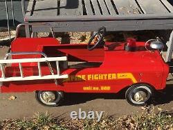 Vintage AMF Pedal Firetruck Car Fire Fighter Unit No 508
