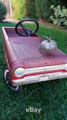 Vintage AMF Red Fire Chief Pedal Car Number 503