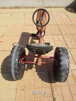 Vintage AMF Red Metal Go Trac Chain Drive Pedal Tractor, great