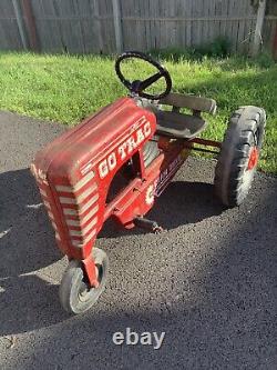 Vintage AMF Red Metal Go Trac Chain Drive Pedal Tractor, great