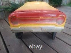 Vintage AMF SPORT GT YELLOW Pedal Car Metal Riding Hot Rod Automobile