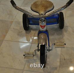 Vintage AMF Tricycle Blue Tricycle Olney Illinois Kids Bike Trike DAMAGED