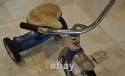 Vintage AMF Tricycle Blue Tricycle Olney Illinois Kids Bike Trike DAMAGED