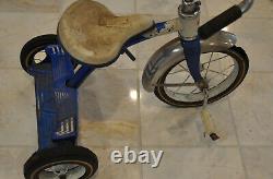 Vintage AMF Tricycle Blue Tricycle Olney Illinois Kids Bike Trike DAMAGED