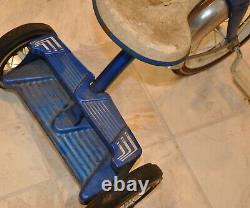 Vintage AMF Tricycle Blue Tricycle Olney Illinois Kids Bike Trike DAMAGED