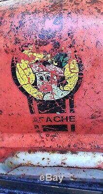 Vintage APACHE BOMBEROS BOMBA FIREMEN'S Metal Pedal Car From MEXICO