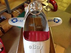 Vintage ARMY PURSUIT Child Size PEDAL CAR AIRPLANE Plane Murray Steelcraft