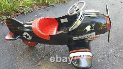 Vintage Afc Airplane Pedal Car Black Shark Attack Fighter Excellant Condition