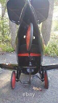 Vintage Afc Airplane Pedal Car Black Shark Attack Fighter Excellant Condition