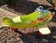 Vintage Airplane With Chrome In Lime, Yellow And Orange Pedal Car, Sharp Looking
