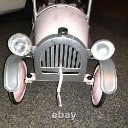 Vintage Amazing Rare Pedal Car Pink Model T Roadster Style With Running Boards