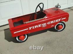 Vintage Amf Fire Chief Pedal Car # 503 Nice Condition Original