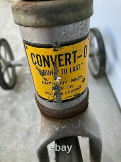 Vintage Anthony Brothers Convert-O Unmolested Original Condition Alum. Tricycle