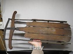 Vintage Antique 38 Long Circa 1920's FLEXIBLE FLYER NO. 1 C Metal & Wood Sled
