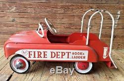Vintage Antique AMF Fire Dept Truck Pedal Car Hook Ladder Local Pickup