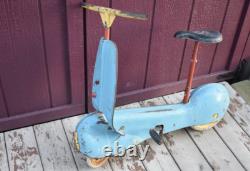 Vintage Antique MOBO SCOOTABIKE England Child's Metal Ride On Scooter Pedal Bike