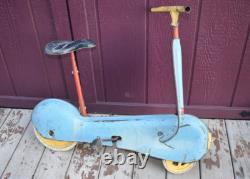 Vintage Antique MOBO SCOOTABIKE England Child's Metal Ride On Scooter Pedal Bike