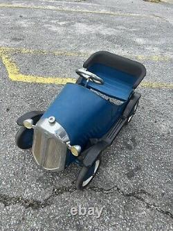 Vintage Antique Metal Blue Pedal Car