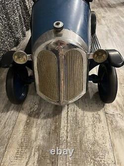 Vintage Antique Metal Blue Pedal Car