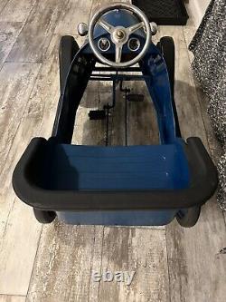 Vintage Antique Metal Blue Pedal Car