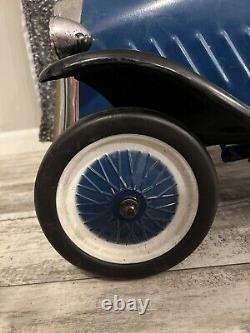 Vintage Antique Metal Blue Pedal Car