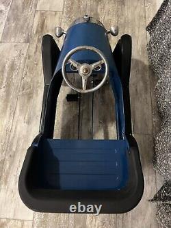 Vintage Antique Metal Blue Pedal Car