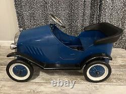 Vintage Antique Metal Blue Pedal Car